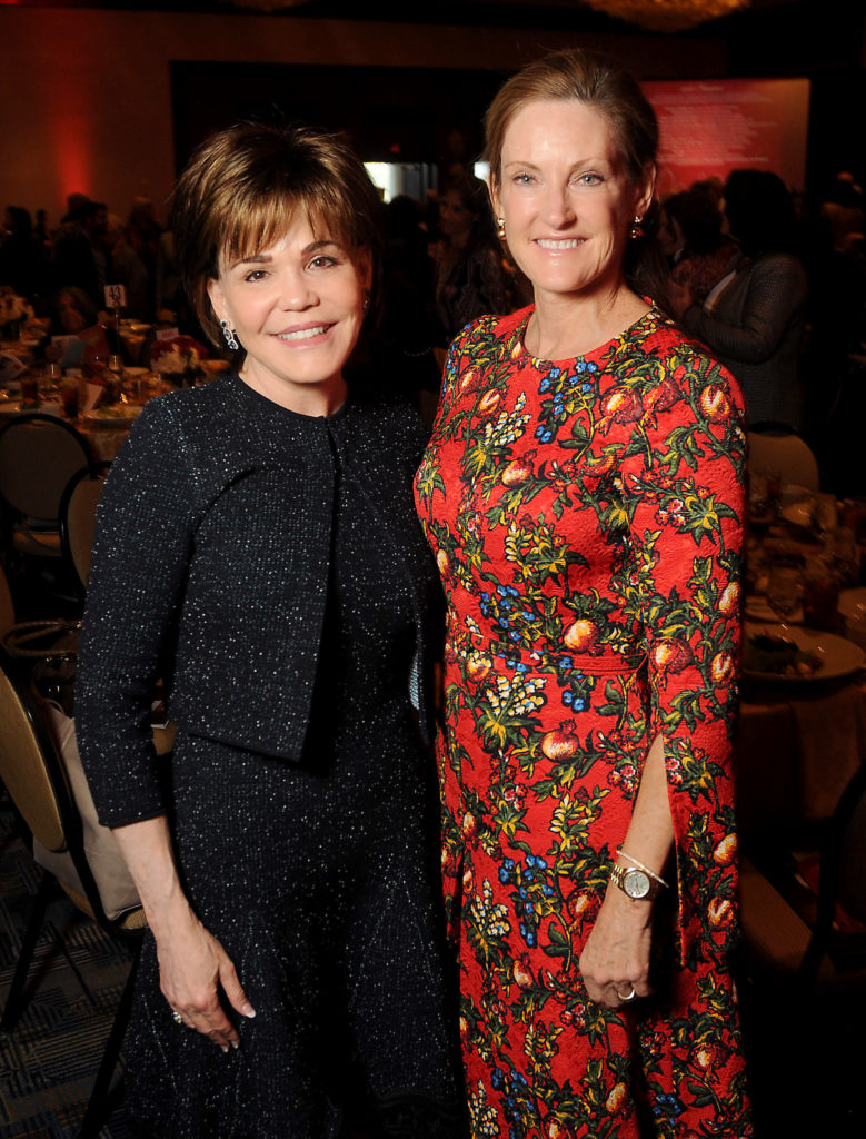 Hallie Vanderhider and Stephanie Tsuru at the 2018 National Philanthropy Day's "Change the World with a Hero's Heart" Awards Luncheon at the Hilton Americas Hotel Thursday Nov. 15, 2018.(Dave Rossman Photo)