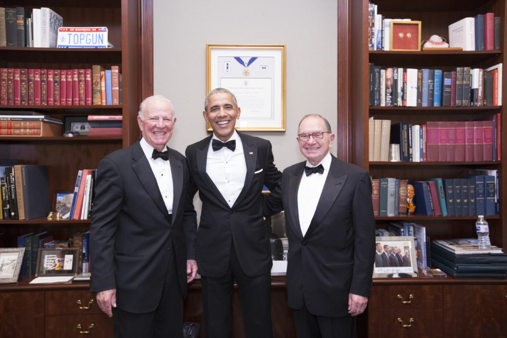 James A. Baker III, Former President Barack Obama, Edward P. Djerejian (c) 2018 Mike Stravato for Rice University's Baker Institute