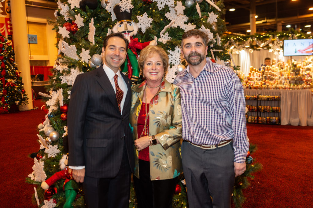 Houston Ballet executive director Jim Nelson, Nutcracker Market CEO Patsy Chapman, Houston Ballet creative director Stanton Welch at the 2018 market.