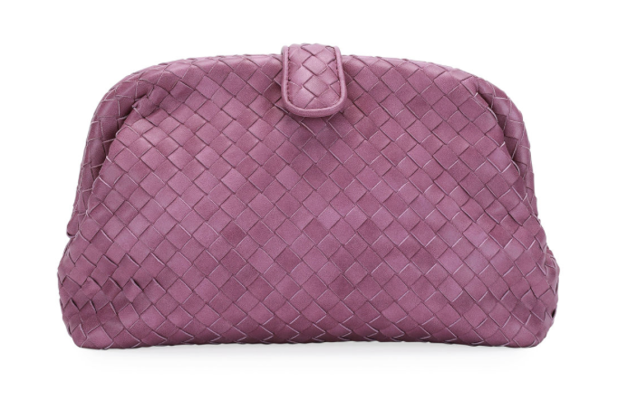Bottega Veneta Lauren Napa Intrecciato clutch bag,
$2,250, available at Neiman Marcus