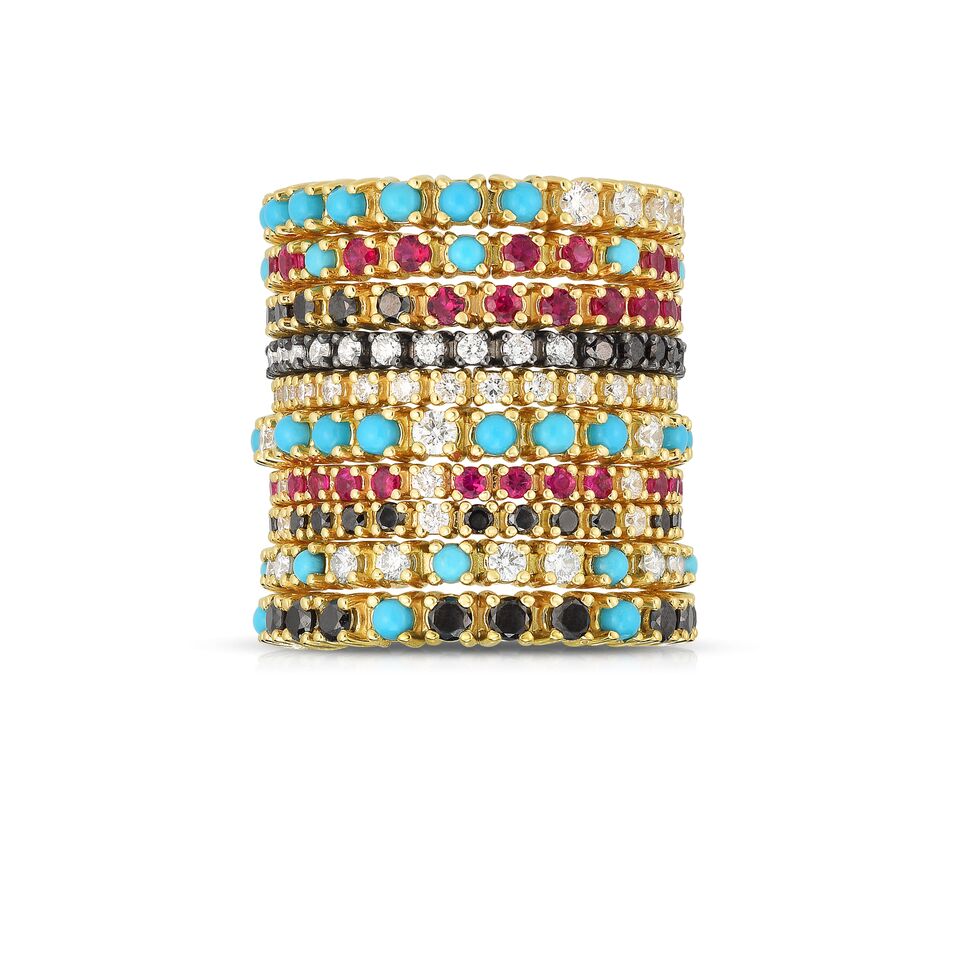 Fern Freeman rings are perfectly stackable. 