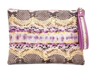 cotton club ximena pink python clutch
