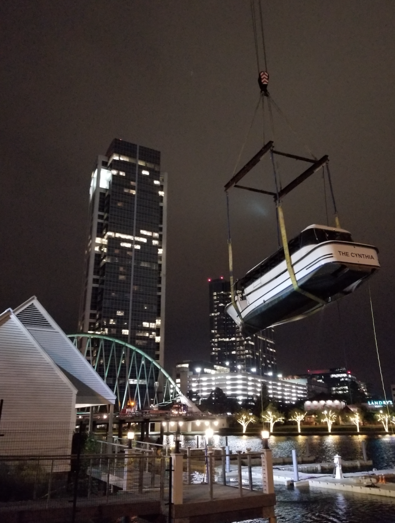 It took 13 hours to remove all six boats. 