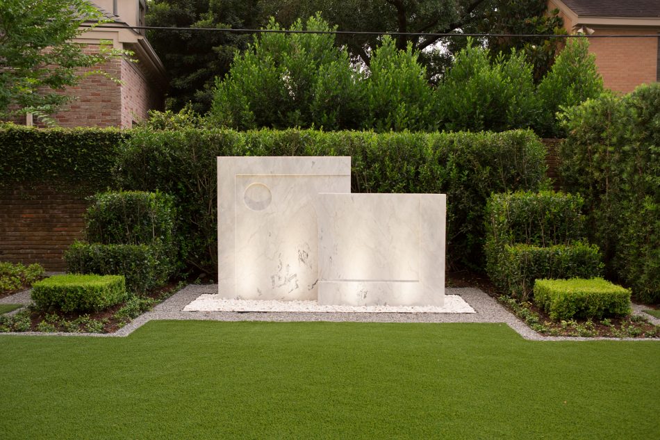  A Lanson B. Jones design was special ordered and custom carved from carrara marble imported from Italy.