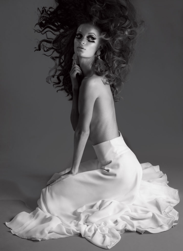 Lorena Saravia skirt, at lorenasaravia.com. Wafa by Wafa Talea earrings $112, at
À Bientôt. 