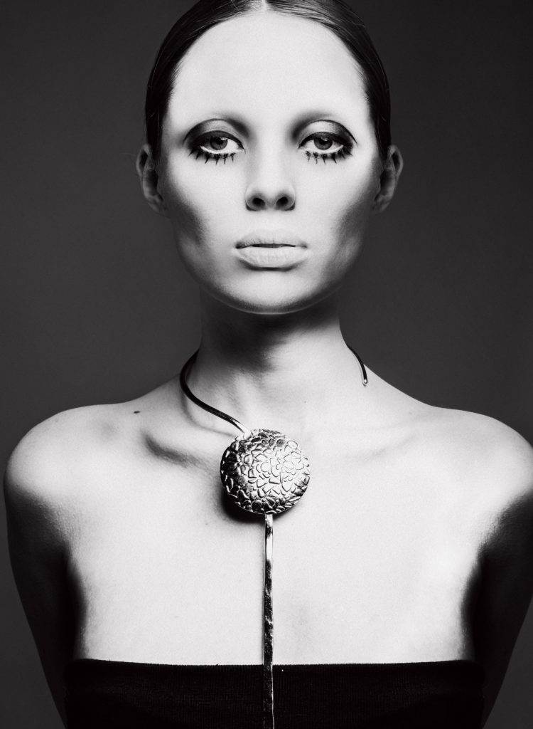 Penelope Tree, who ushered in the waifish look, was discovered by Diana Vreeland at Truman Capote’s Black and White Ball, 1966.