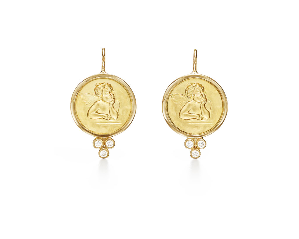 18K Angel Earrings with diamonds
