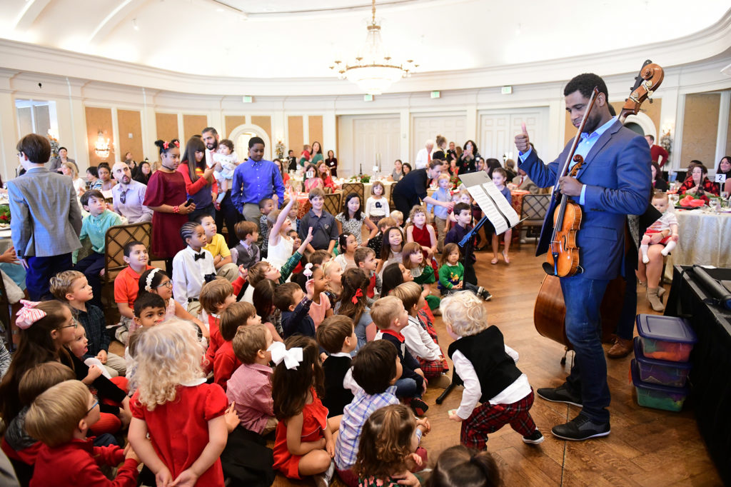 Houston Symphony musicians entertain a flock of children at Magical Musical Morning.