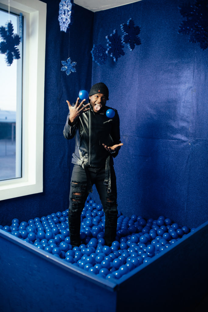 Having fun at the Holly Jolly pop-up.