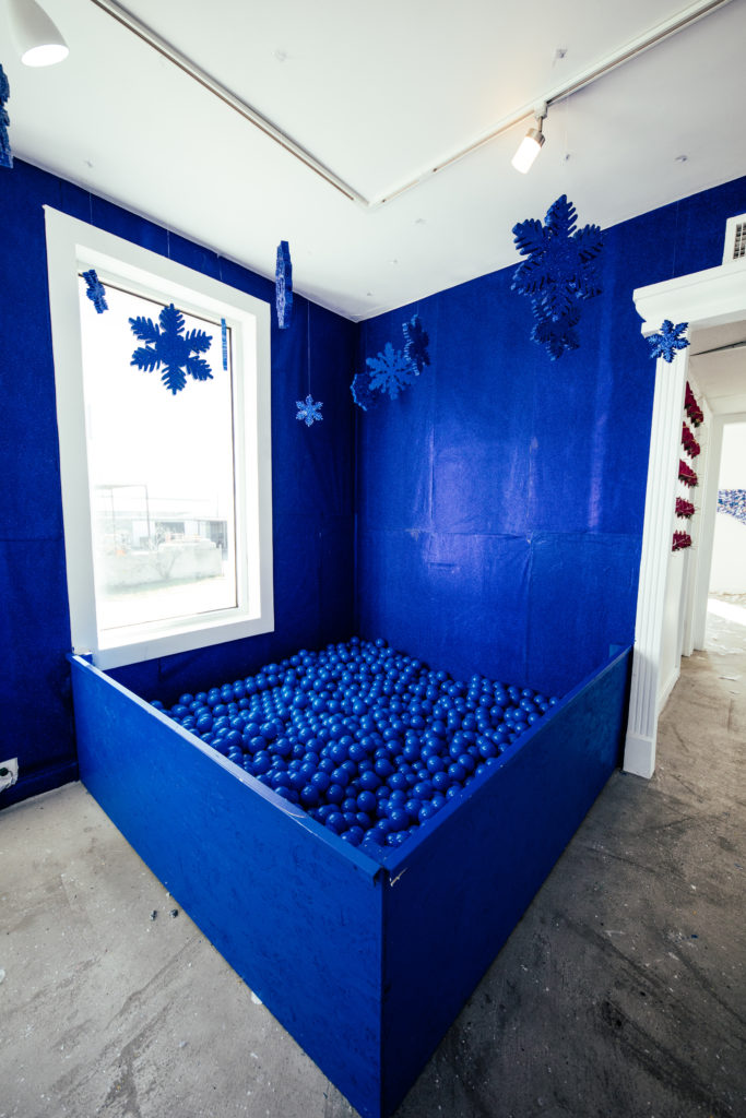 Having fun at the Holly Jolly pop-up.