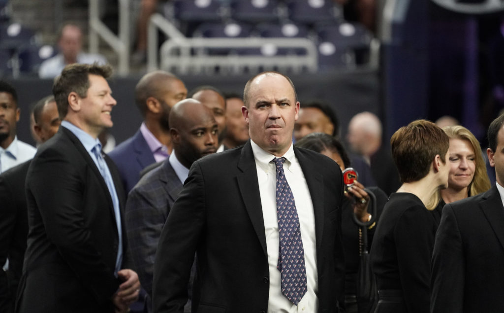 Houston Texans coach Bill OÕBrien arrives for a public celebration of life for Houston Texans owner Robert C. McNair at NRG Stadium. (AP Photo/David J. Phillip, POOL)