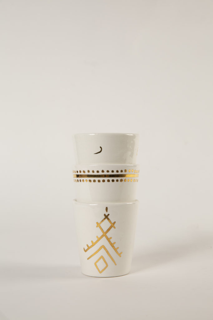 Moroccan ceramic cups, Laurier Blanc. Photo by Jenny Antill Clifton.