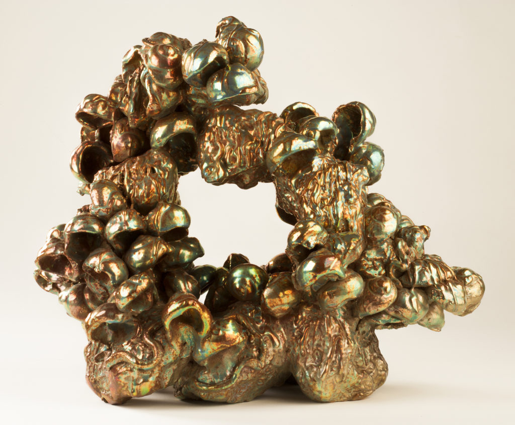 Today's take on Art Nouveau: Museum-worthy ceramic sculpture by Julia Kunin, "Snail Grotto," 2013, which bears an extraordinary glaze. $10,000, through McClain Gallery, Houston.(info@mcclaingallery.com, mcclaingallery.com)