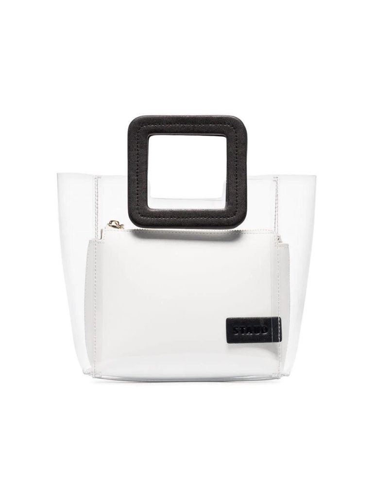Staud Mini Shirley clear two-tone bag