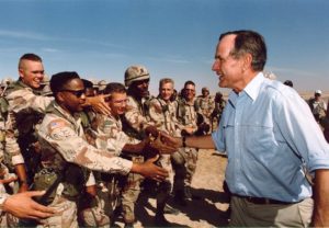 george h. w. bush saudi arabia visit troops
