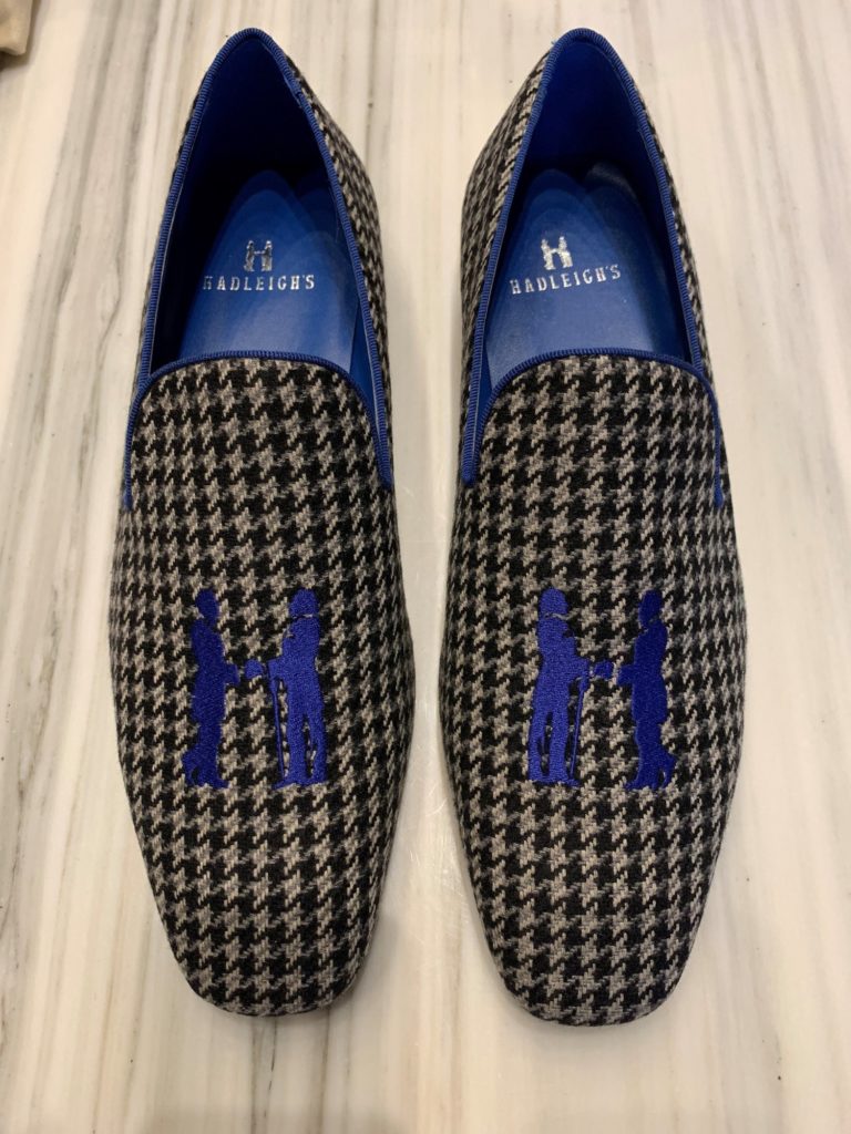 Hadleigh's herringbone slipper, perfect for an evening fireside.