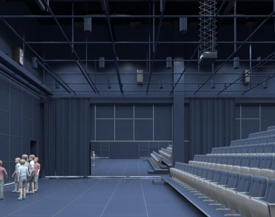 The blue box theater is just one of the arts additions. 