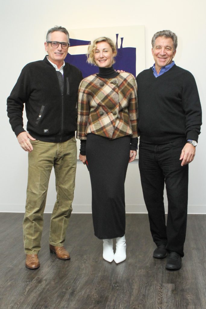 Craig & Tatiana Massey, Steve Wyatt at the Nancy Littlejohn Fine Art grand opening in 2019 (Photo by Chris P. Bachman)