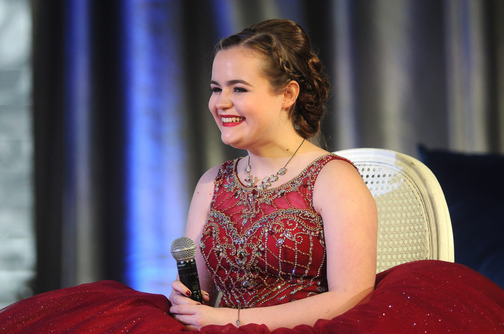 Ambassador Sarah Cornelius speaks at the Crohn's & Colitis Foundation's 2019 Crystal Winter Ball at the Hilton Americas Hotel Saturday Jan.19, 2019.