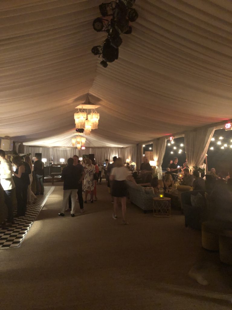 The tented scene at the White Cube party