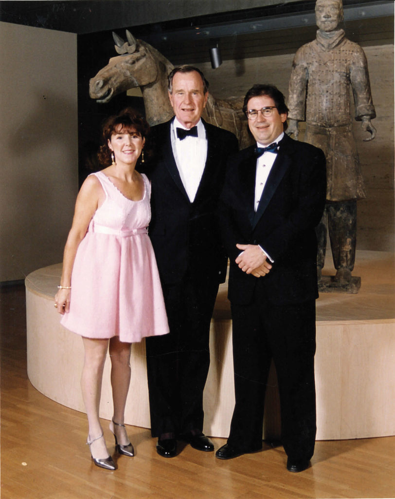 Muffin Lemak, former president George H.W. Bush, John Lemak, late 1980s.