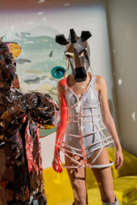One of the models that were brought in for the revelry at Park House