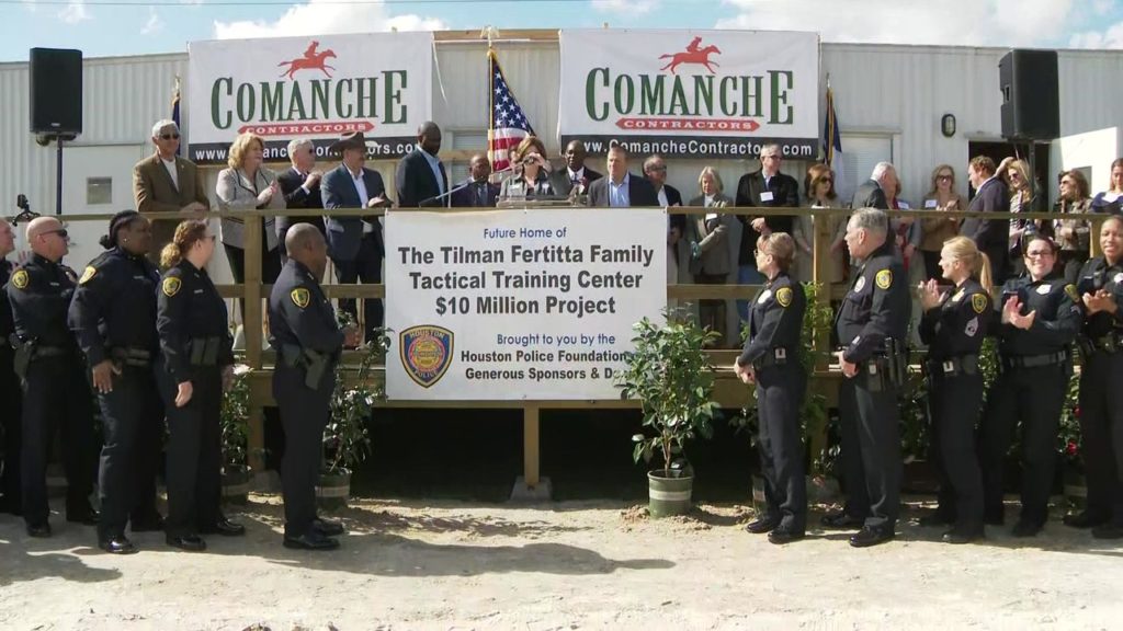 Plenty of Houston police officers came out to see the groundbreaking of the new Tilman Fertitta Family Tactical Training Center.