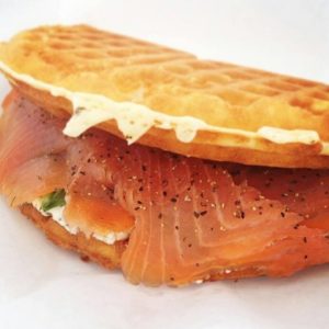 waffle bus smoked salmon