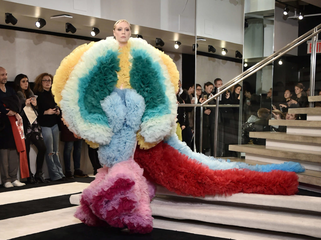 NEW YORK, NY - FEBRUARY 08:  Gwendoline Christie walks the runway for the Tomo Koizumi fashion show during New York Fashion Week at Marc Jacobs Madison on February 8, 2019 in New York City.  (Photo by Steven Ferdman/Getty Images) (Photo by Steven Ferdman/Getty Images)