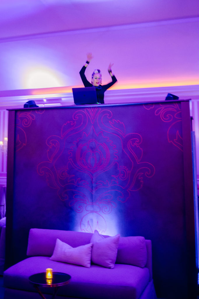 Lucy Wrubel spun from an eight-foot tower at the surprise after party (Photo by Liz Banfield)