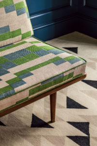 Chair upholstered in Christopher Farr Cloth’s Temple.