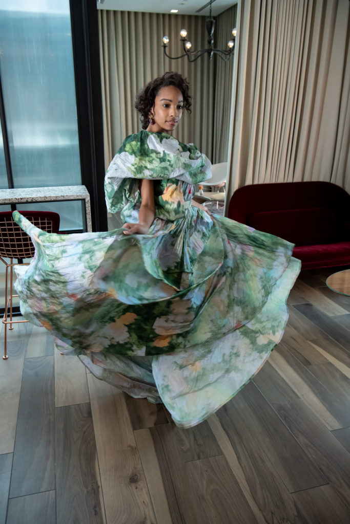 An Assoulin frock reminiscent of a Monet painting  (Photo by Photographer: Bruno, Snap The Picture)