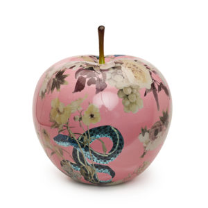 Wallpaper designer/artist Ashley Woodson Bailey splashed hers with her serpent/botanical themed-print.