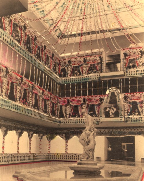 The original Paper Ball was held in 1936 at the Wadsworth Atheneum in Hartford, Connecticut. Decor was devised by Pavel Tcheltichew and Charles Henri Ford, with surrealist artists including Alexander Calder and Fernand Léger crafting elaborate paper costumes for performative moments. (Photo courtesy Wadsworth Atheneum, Hartford, Connecticut)  
