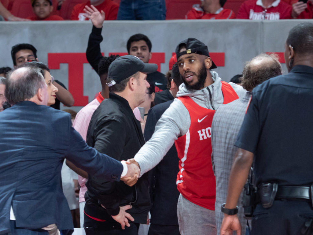 Chris Paul with Tilman Fertitta back when he was a Rocket. (Photo by F. Carter Smith.)