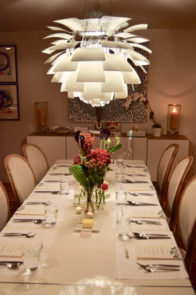 A contemporary table setting for dinner with Fady Armanious and Bill Baldwin. (Photo by Shelby Hodge)