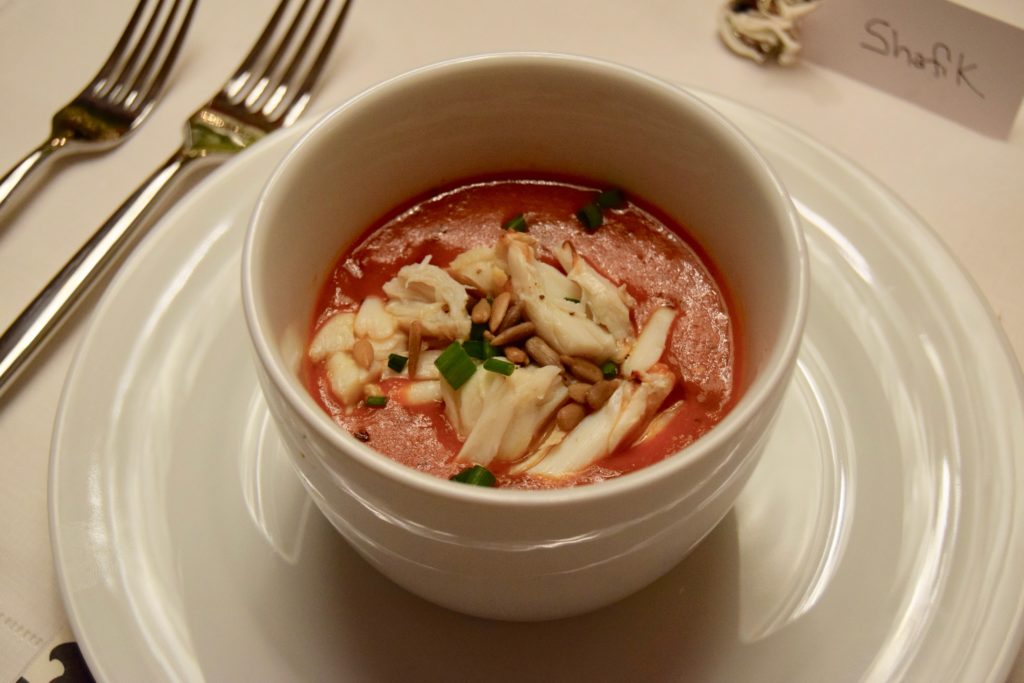Tomato lentil crab soup prepared by Fady Armanious.(Photo by Shelby Hodge)