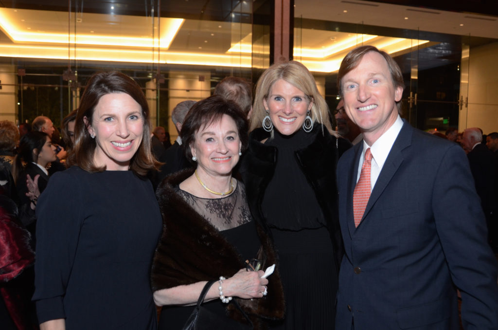 Elizabeth Russell, Linda Gale White, Stacey & Andrew White at the Communities in Schools dinner at The Post Oak Hotel. (Photo by Roswitha Vogler)