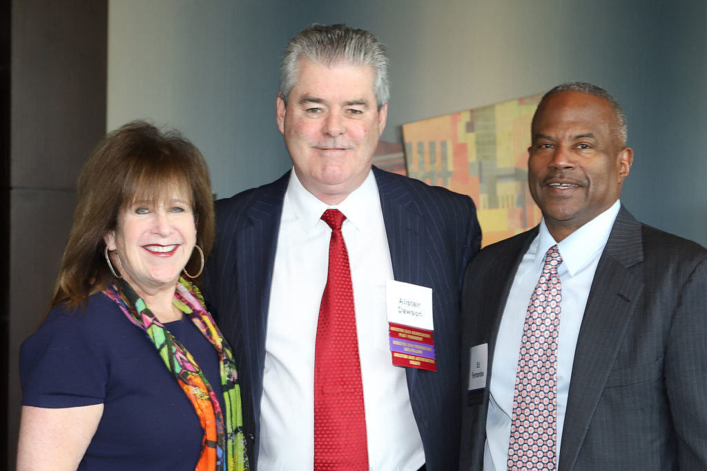 Susan Soussan, Alistair Dawson, Ed Fernandes  at the Houston Bar Foundation luncheon. (Photo by Debi Wallace, Barfield Photography)