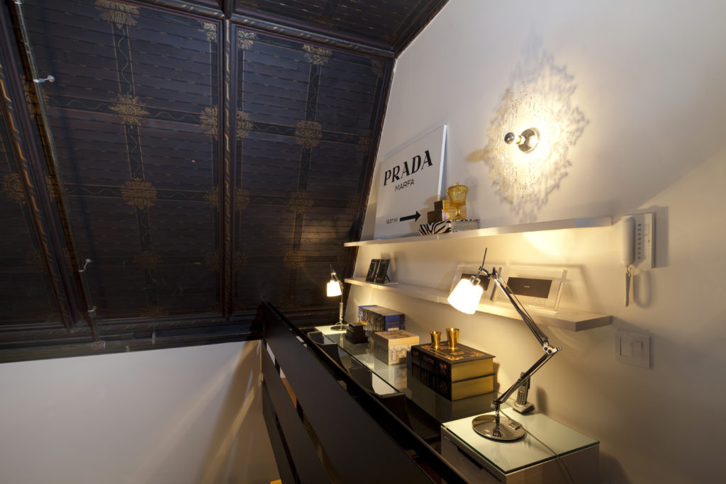 The loft area at the top of the spiral staircase. (Photo by Julie Soefer)