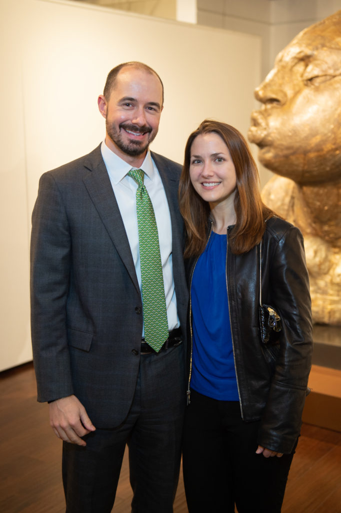 Joe & Emily Morrel at the Houston Symphony Young Associates Council party at Art of the World Gallery (Photo by Wilson Parish)