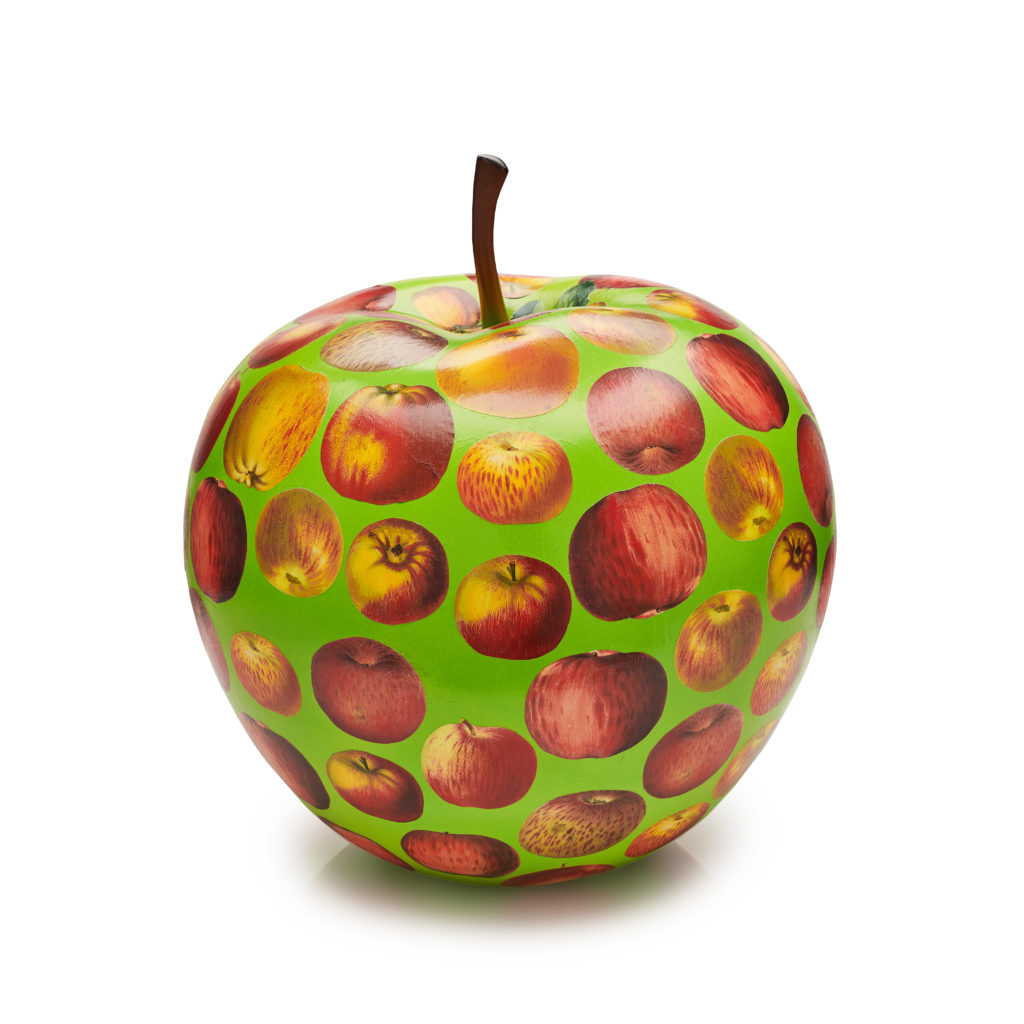 John Derian decoupaged his with cheery vintage apple cutouts.