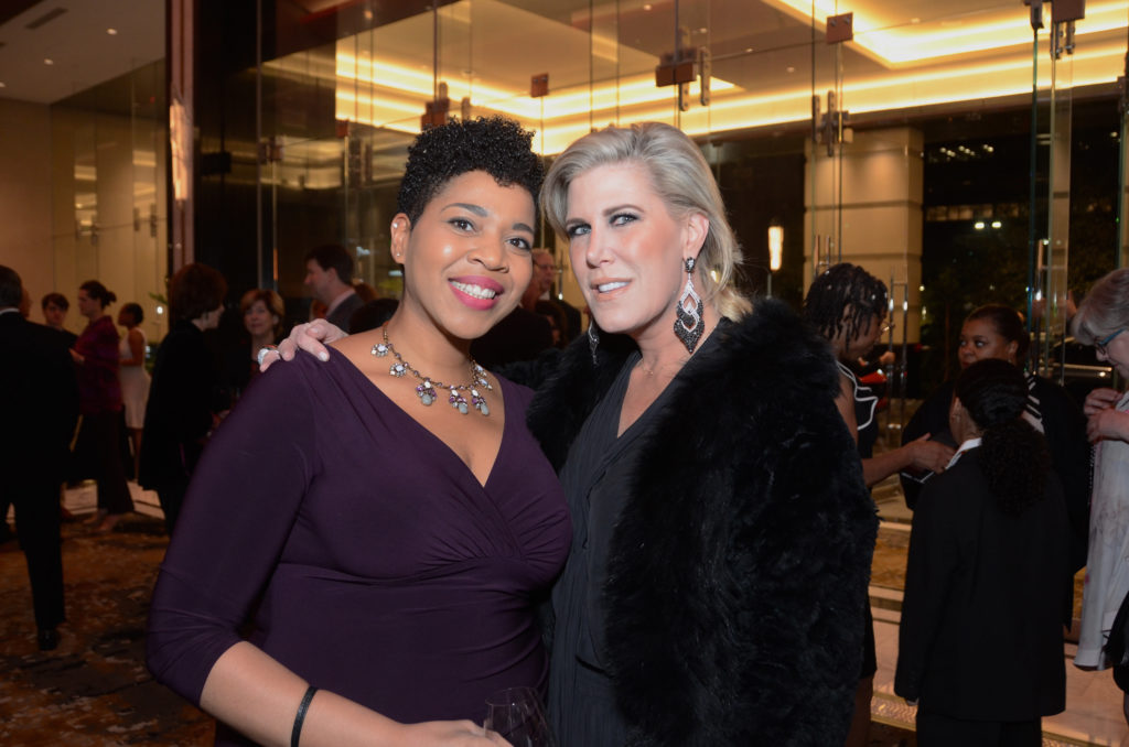 Kristin Wright and Courtney Hopson at the Communities in Schools dinner at The Post Oak Hotel. (Photo by Roswitha Vogler)