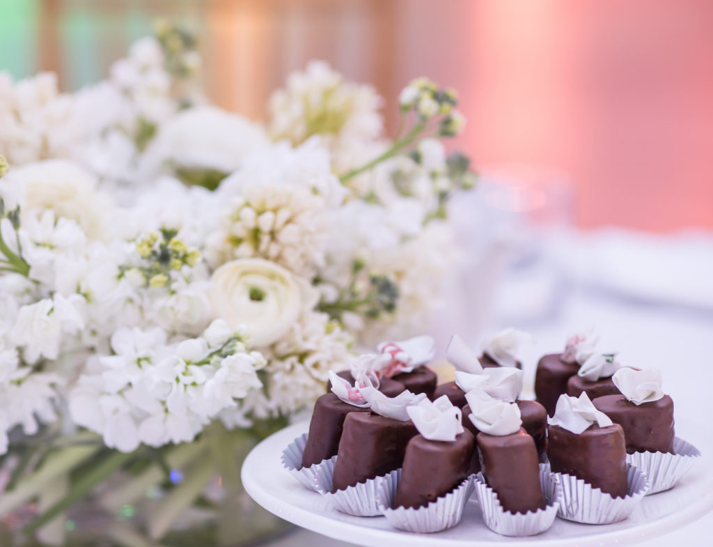 Tea delicacies included a chocolate dessert topped with frosting that mimicked curls of paper. (Photo by Allyson Huntsman)