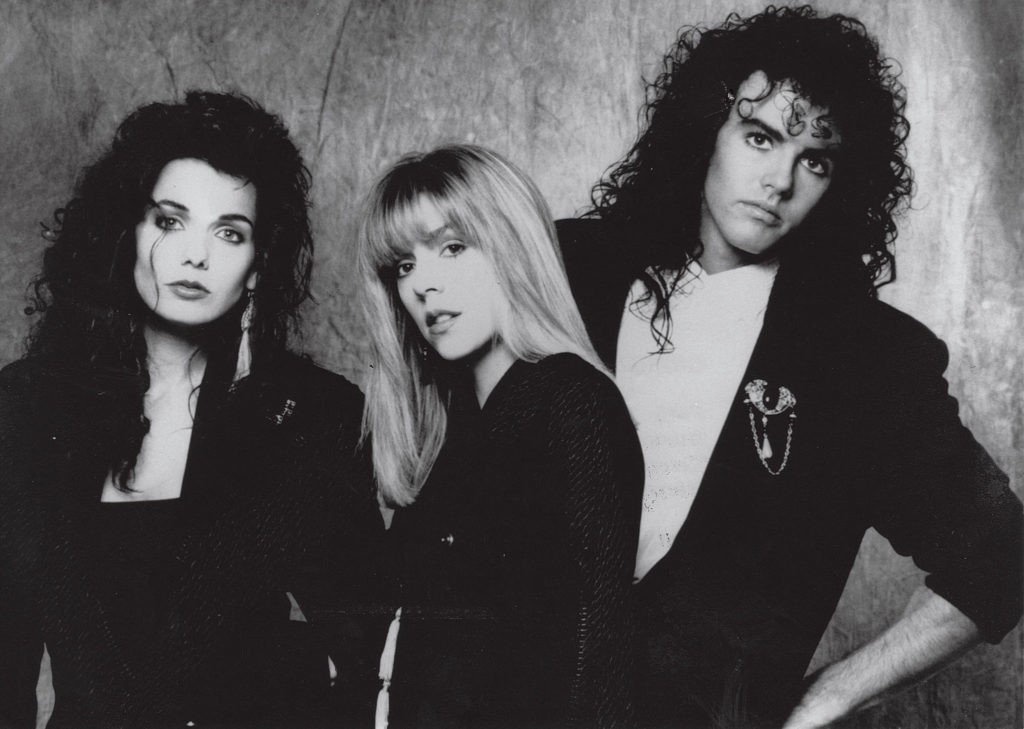 Moll Anderson (left) with her bandmates from the Giorgio Moroder Project, Paula Keane and Joe Milner, 1989.