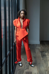 My favorite piece of the day – an architecturally inspired jacket (Photo by Photographer: Bruno, Snap The Picture)