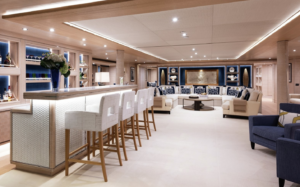 inside of a mega yacht