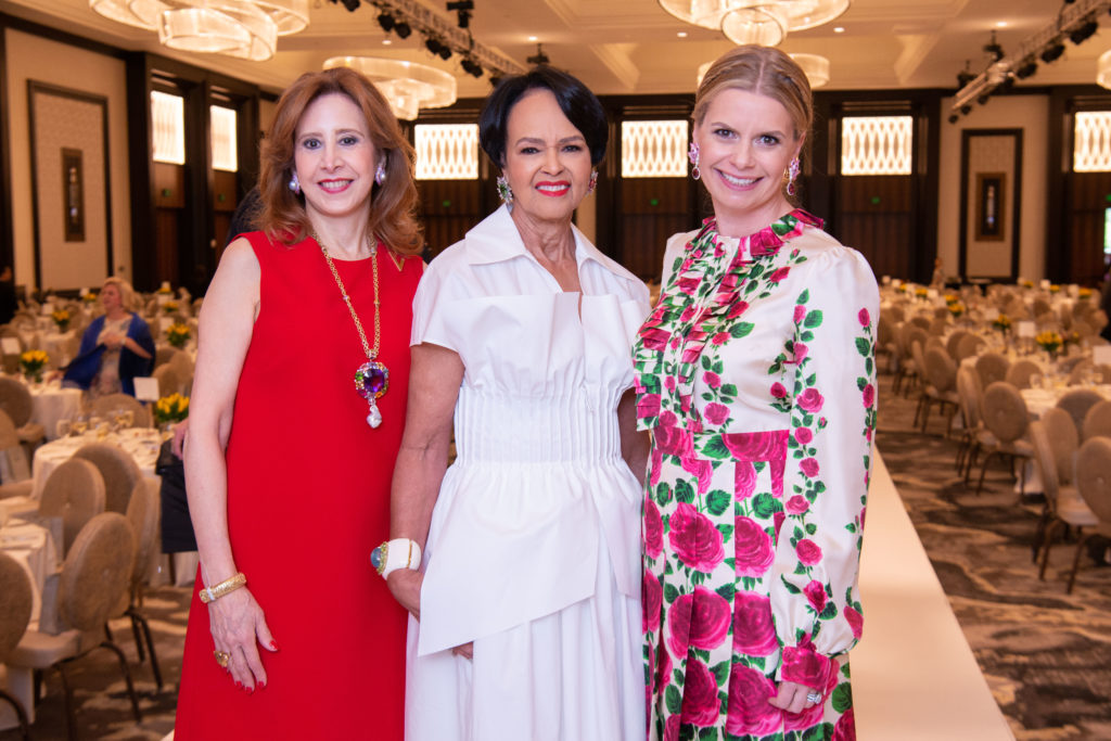 Vicki West, Gayla Gardner, Valerie Dieterich at the Best Dressed Luncheon at the Post Oak Hotel. (Photo by Michelle Watson/CatchlightGroup.com)