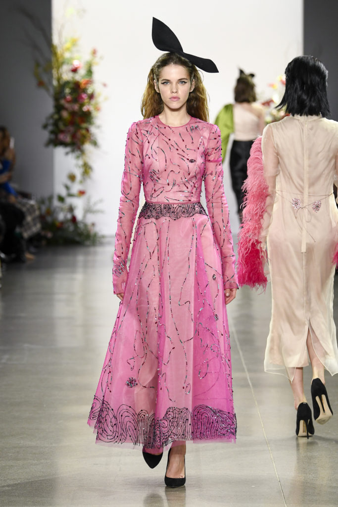 Bibhu Mohapatra fuschia Goa landscape embroidered tulle dance dress was inspired by the drawings of Mohapatra’s partner, artist Bobby Beard. (Photo by Bibhu Mohapatra)
