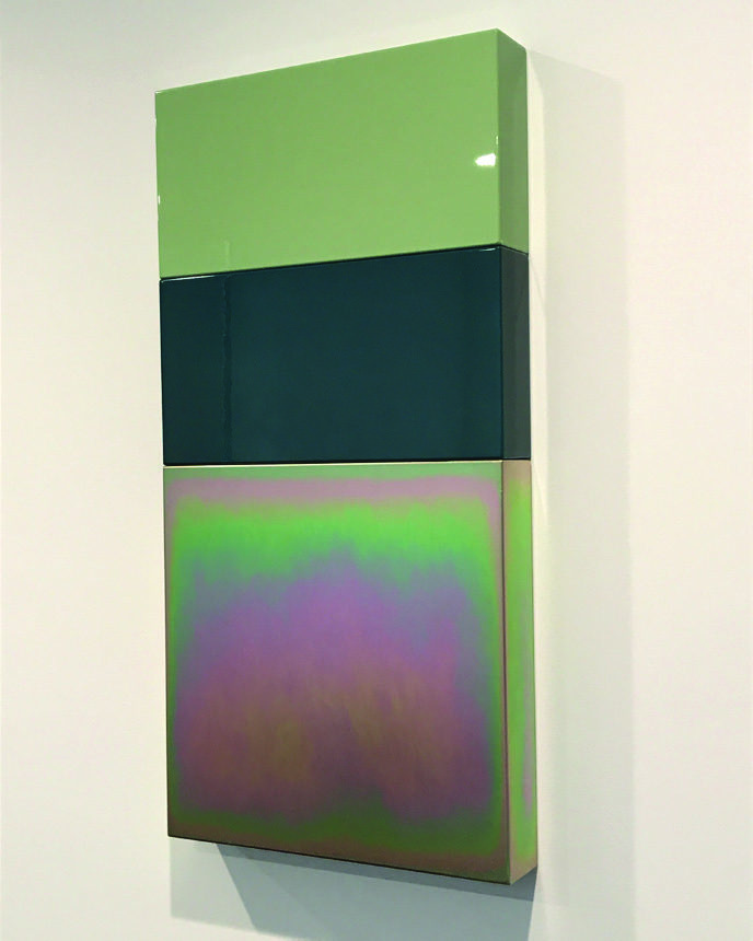 Margo Sawyer's "Synchronicity of Color/Greens," 2019, is another top live lot. (Courtesy the artist and Nancy Littlejohn Fine Art)